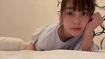 Small-Chested Asian Girl Masturbation In Pajamas