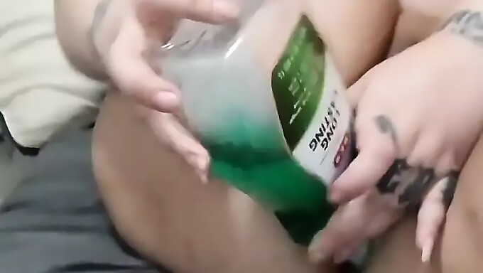 Hardcore Insertion Of A Mouthwash Bottle Into My Asshole